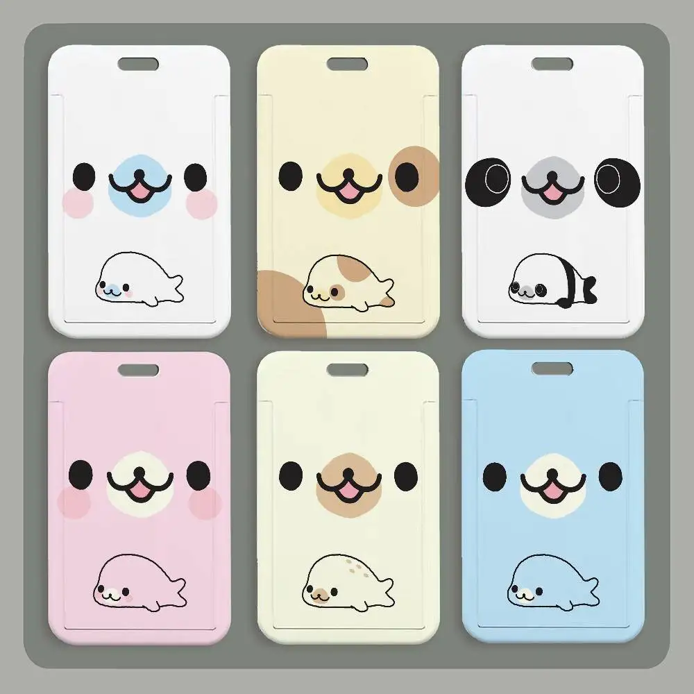 

Милый держатель для ID-карт Kawaii Mamegoma с мультяшным дизайном, шейный ремешок-подвеска, держатель для бейджей, шнурок для рабочего пропуска, подарок