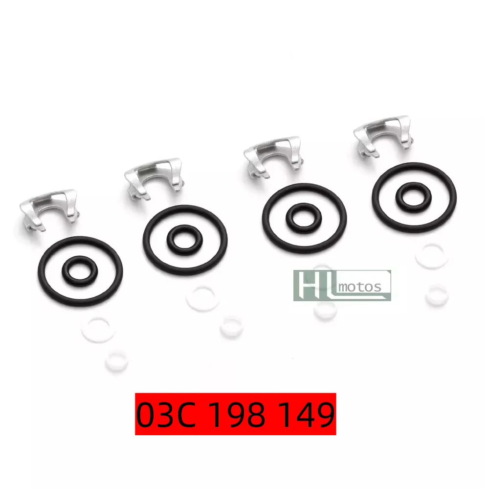 

Long lifespan 4Pcs Fuel Injectors Seals Nozzles Repair O-ring Kit for VW Jetta GLI Golf GTI Tiguan EOS AUDI A3