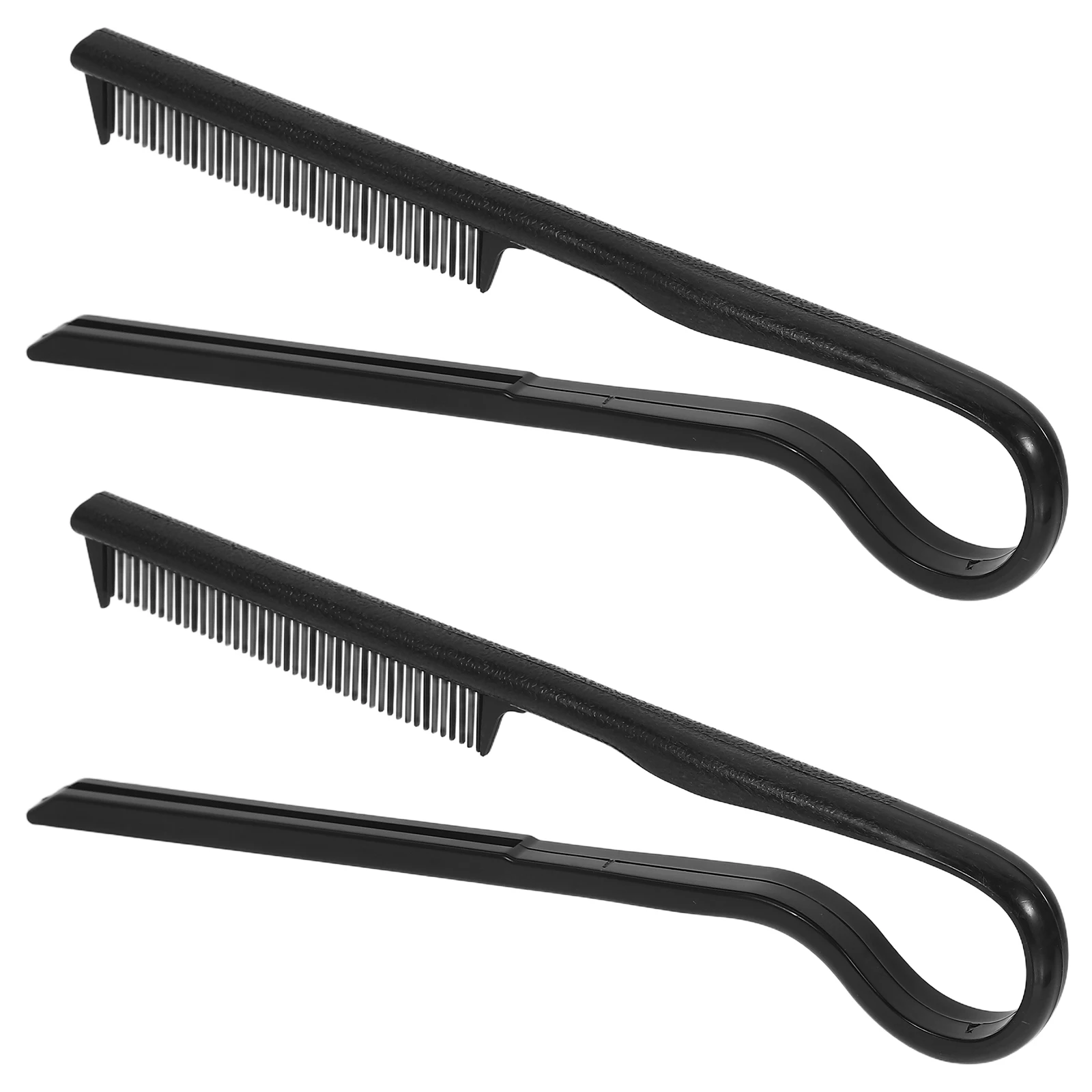 

2 Pcs Hair Combs Straightening Salon Hair Straighter Tools Plastic Portable Pressing Brush Free Long Lasting