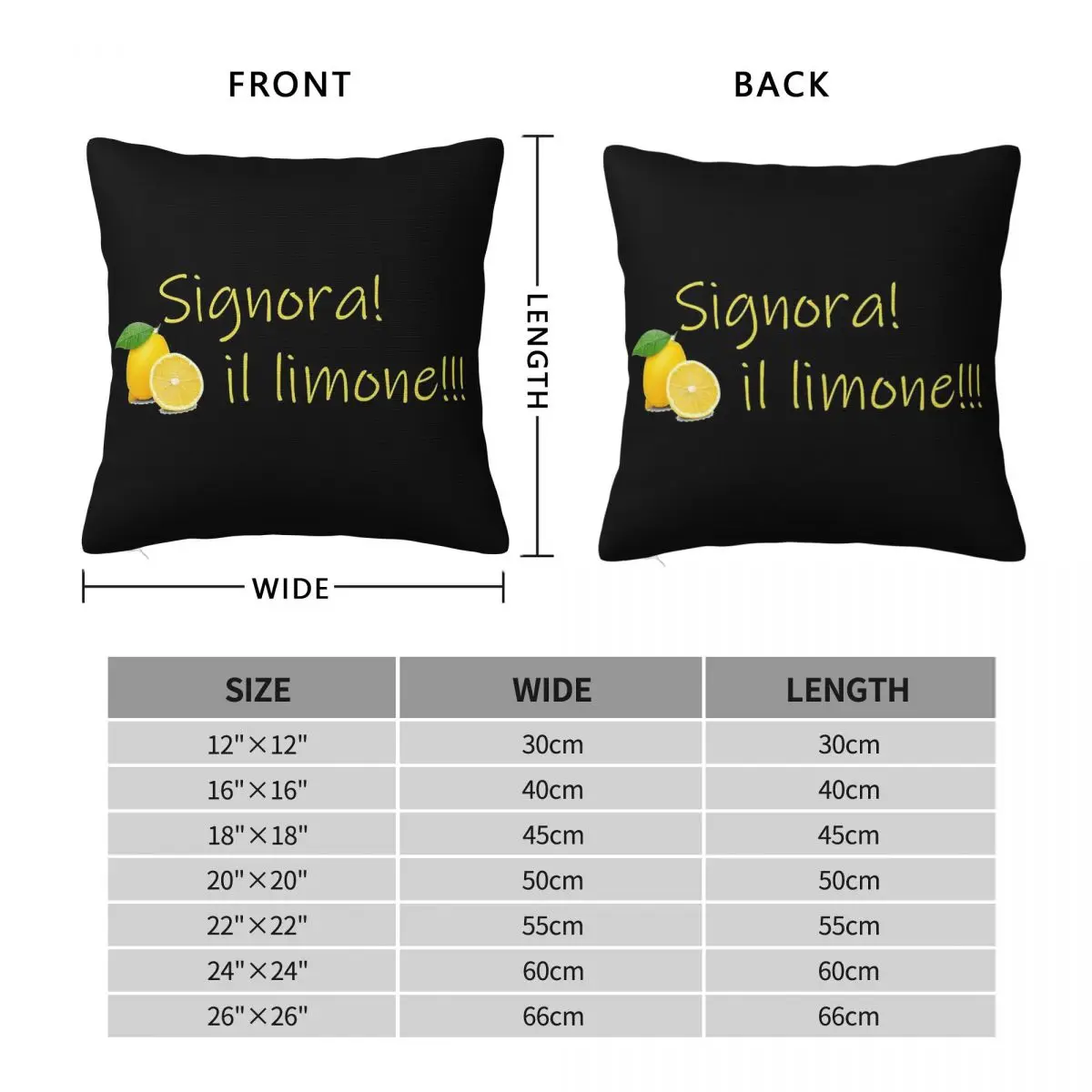 Signora Il Limone Italian Meme Square Pillowcase Polyester Linen Velvet Creative Decor Throw Pillow Bed Cushion Wholesale 18