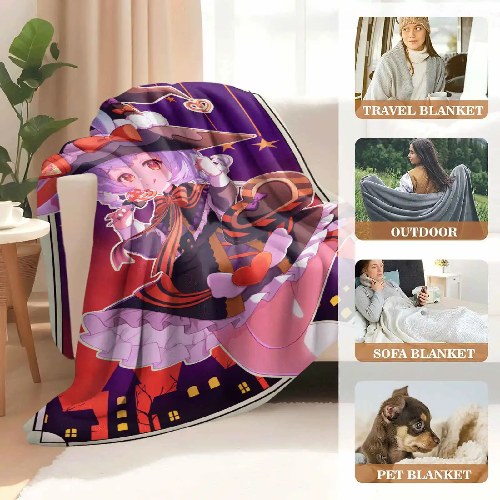 原神インパクト シーウィン フランネルブランケット 冬用暖かい寝具 スローカバー 女の子 男の子用 ソファチェア ノベルティベッドスプレッド ソファ用