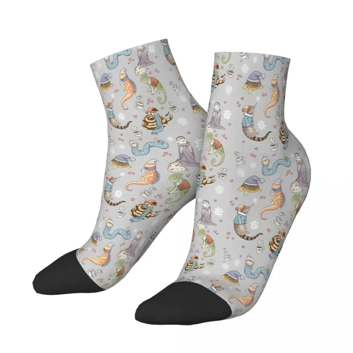 Cozy Reptiles Ankle Socks Male Mens Women Spring Stockings Hip Hop