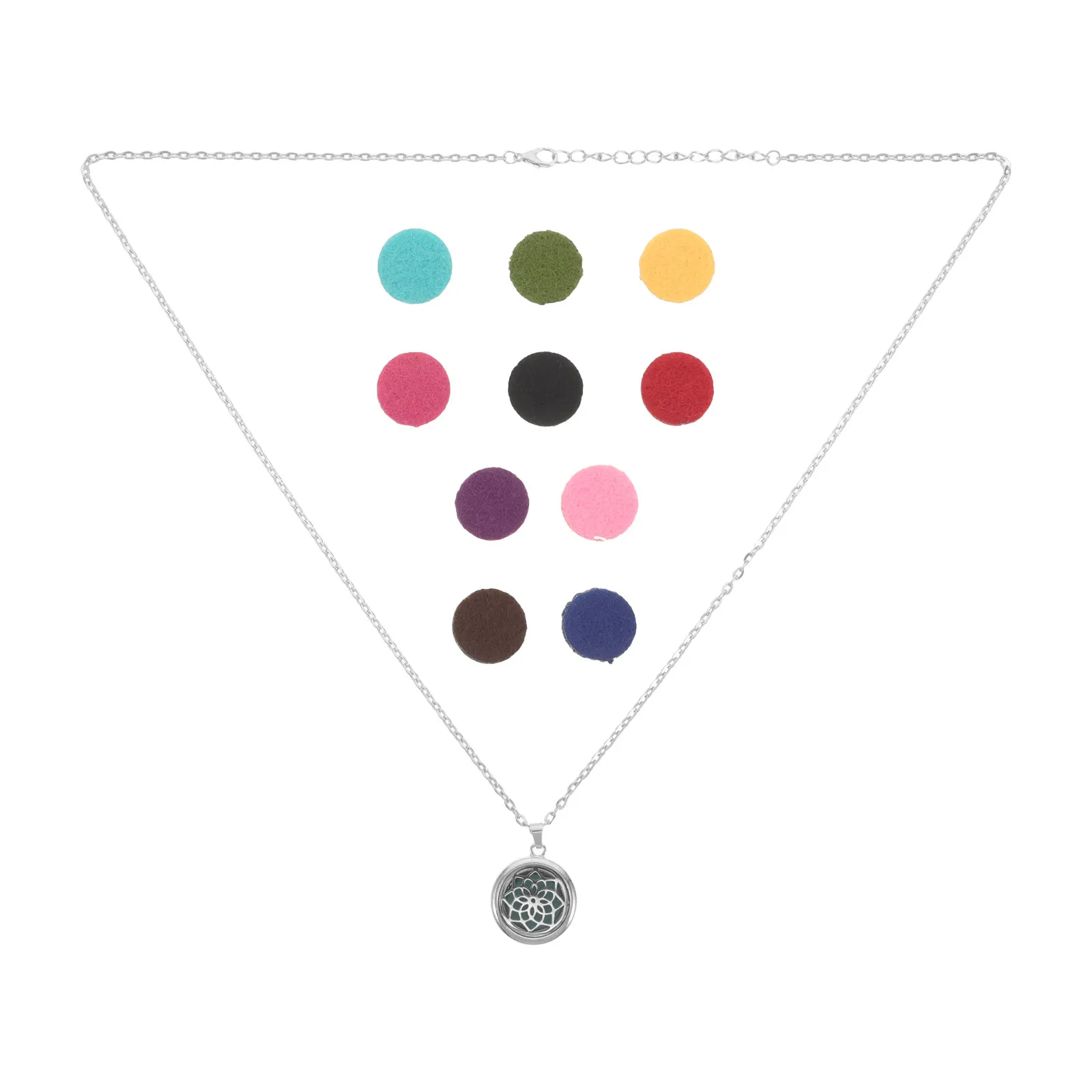 Essential Oil Diffuser Necklace Jewelry Aromatherapy Refill Pads for Oils Locket Pendant