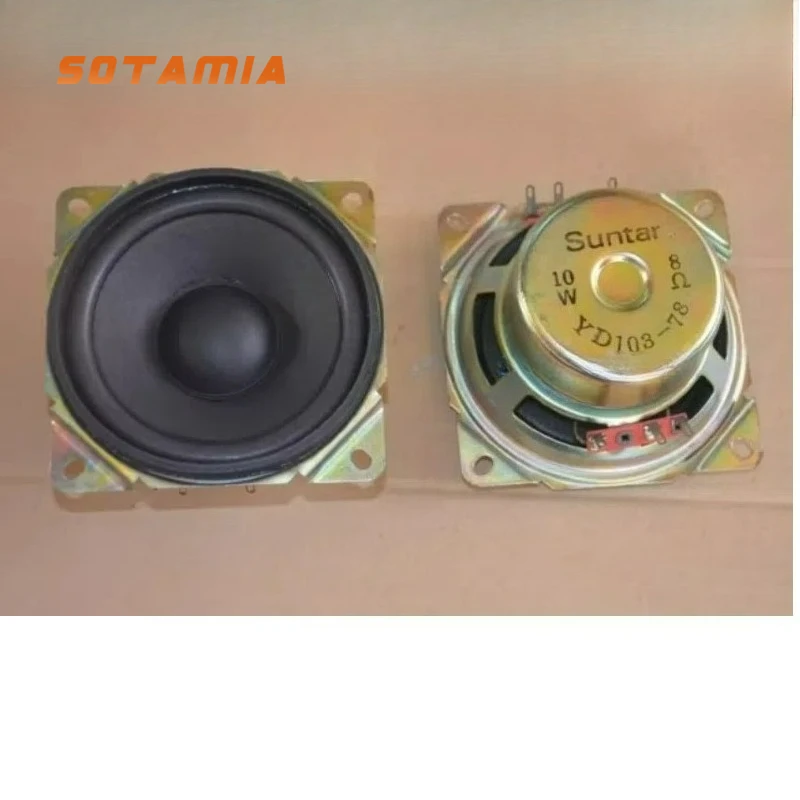 

SOTAMIA 2Pcs 4 Inch Full Range Speaker 8 Ohm 10W Warped Angle Dual Voice Coil Car Range Audio Multimedia Bookshelf Box Speaker