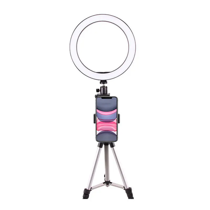 Telefone móvel Streaming LED Ring Light, Live Anchor Equipment, Fotografia Self-timer, Lâmpada Beleza, Suporte Tripé