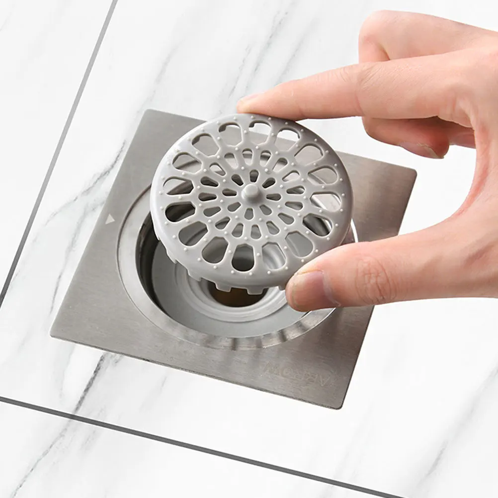 

2pcs Floor Covers Insect Sink Filter Proof Durable Kitchen Sink Strainer Bathtub Drainage Easy Installation Grey