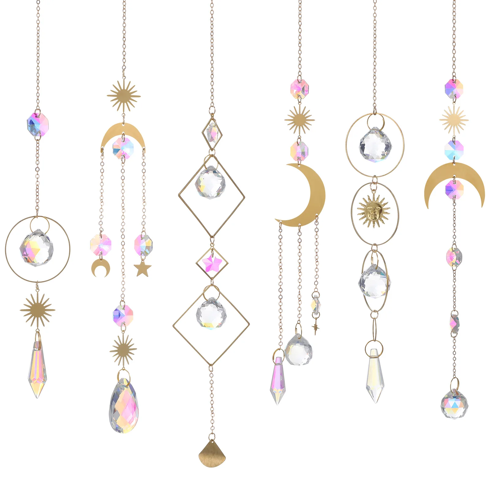 

6pcs Decoration Suncatcher Window Decoration Hanging Crystal For Of 6 Colorful Window Prism Hanging Crystal Home