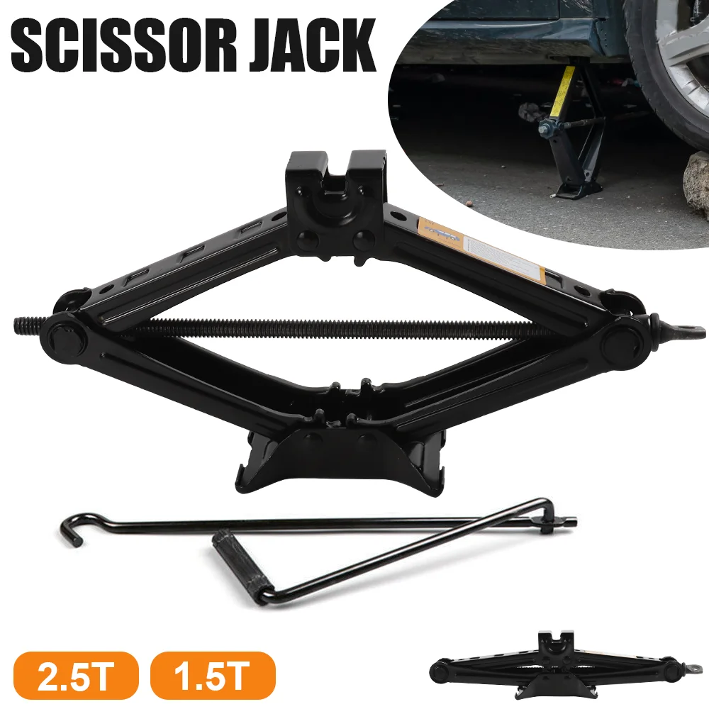 Car Scissor Jack 1.5T/2.5T Portable Labor-saving Hand-cranked Car Jack Auto Repair & Tire Replacement Tool for Car SUV