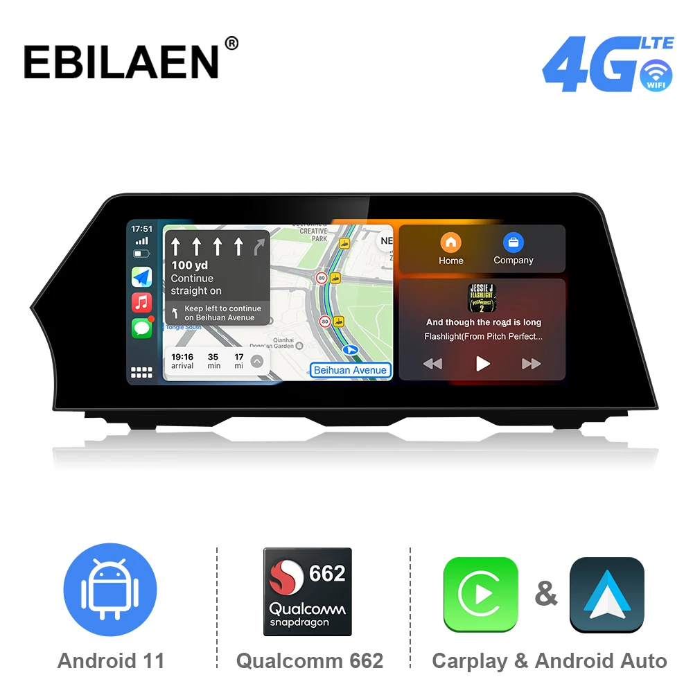 

Android 11.0 Car Radio For BMW 5 Series F10 F11 2011-2017 CIC NBT 520i Blue Anti G-lare 12.3' Screen GPS Navigation Carplay Wifi