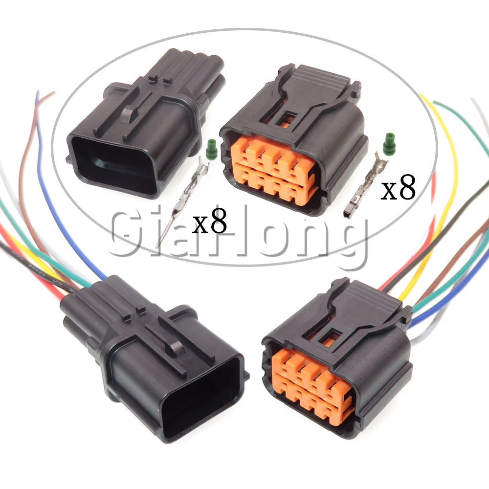 1 Set 8 Ways AC Assembly Car Wire Socket For Hyundai Kia HP281-08020 HP291-08100 HP285-08021 Auto Small Current Connector