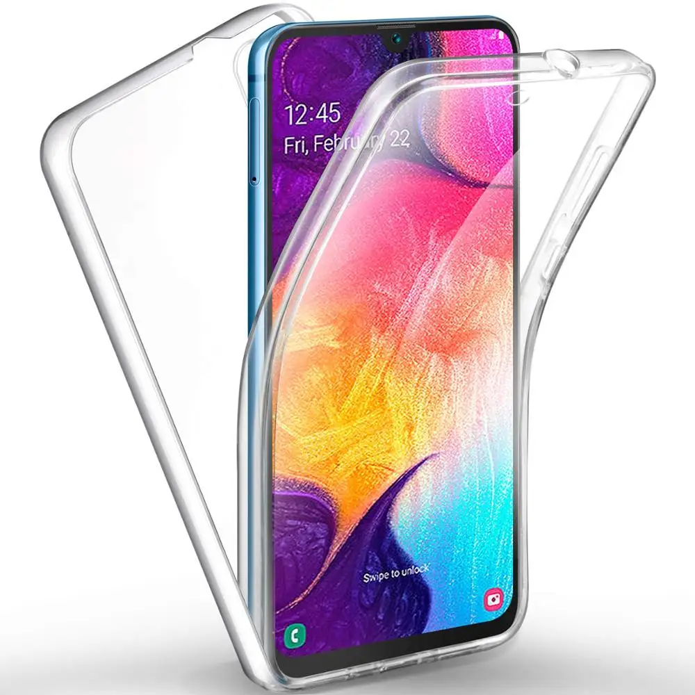 360 Full Body Case for Samsung Galaxy A5 A6 A7 A8 Double Side Silicone TPU Clear Coque For A70 A52 A50 A10 A12 A53 A21S Funda