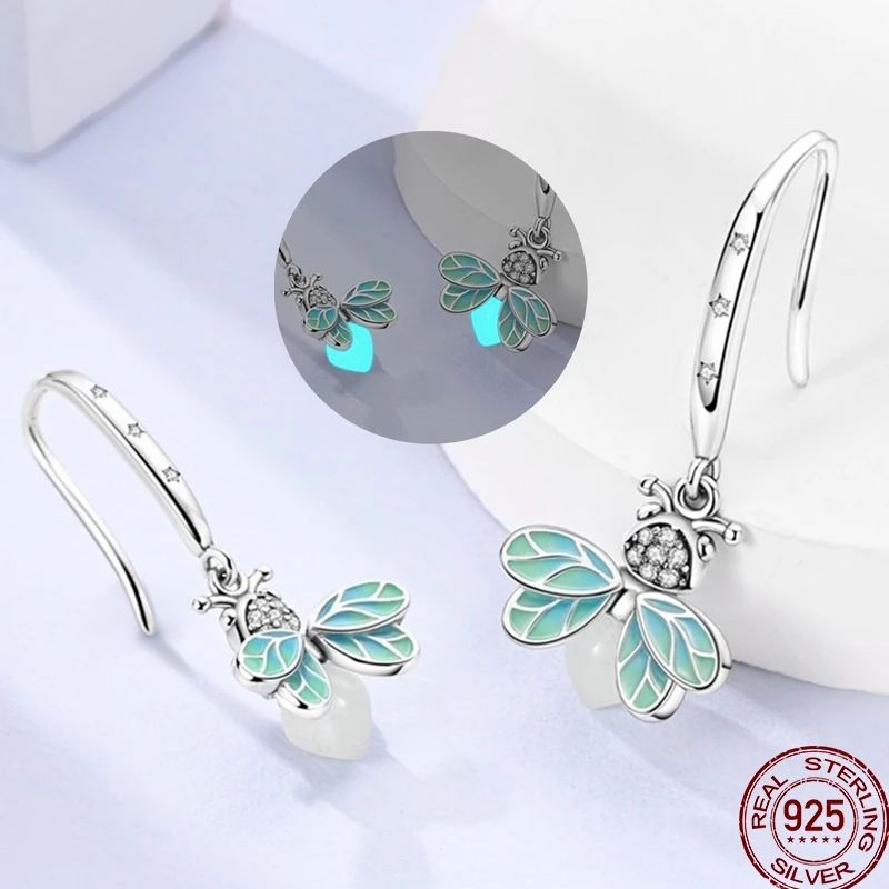 New 925 Sterling Silver Women\'s Princess Blue Shiny Zircon Butterfly Design Earrings For Party Exquisite Jewelry Gift