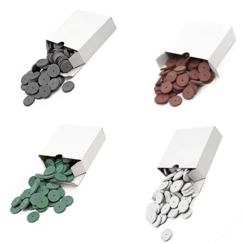 

100pcs/box Dental Polishing Wheels Burs 22mm Grinding Polishing Wheel Silicone Rubber Polishing Wheels for Dental Lab Materials