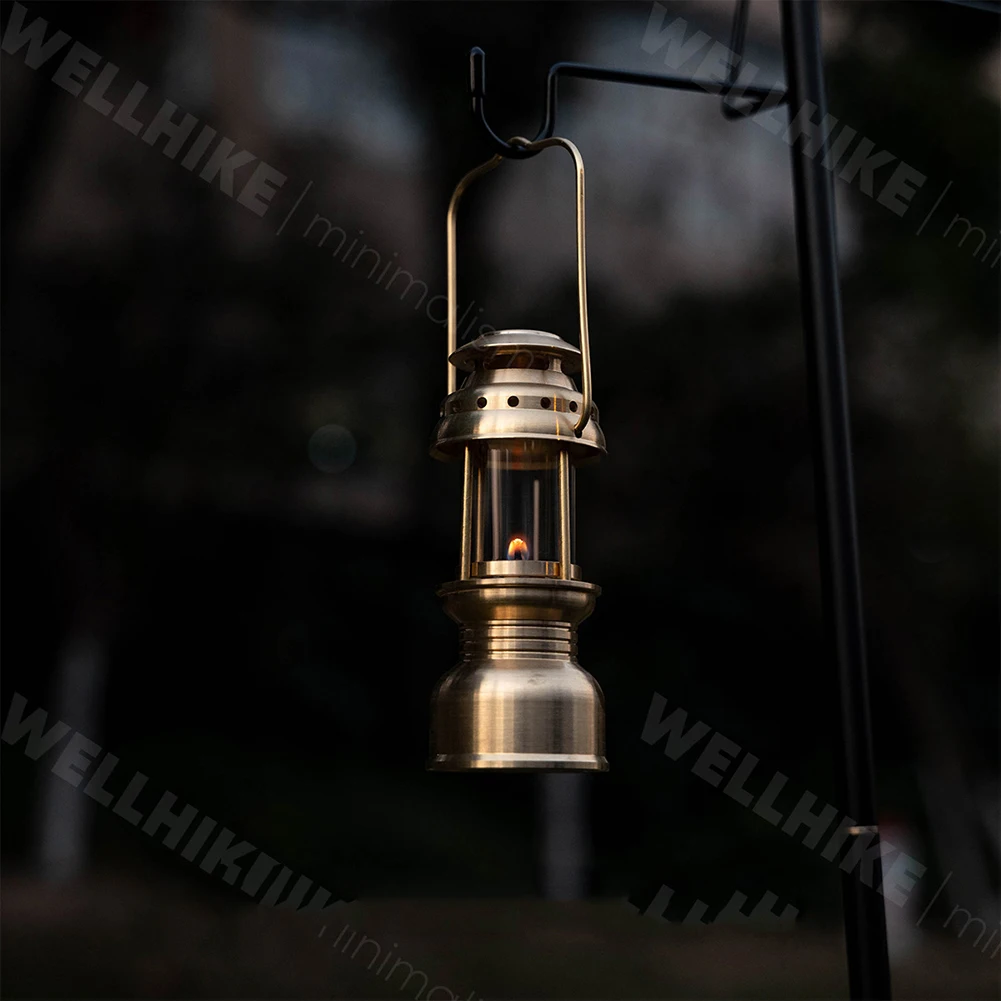 2-In-1 Copper GZ Brass Lampshade Golden Hanging Lantern Case Kerosene Lamp for GZ BD Vintage Camping Light Mine Light Retro