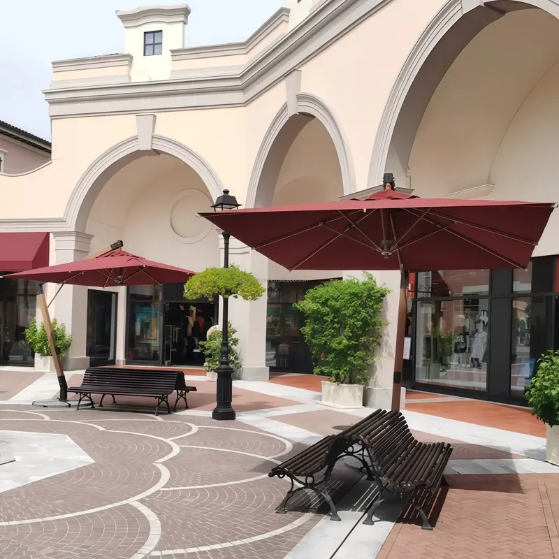 Hot Sale 15' Rectangular Patio Umbrella Double Sided Market Base Easy Crank for Sun Protection for Hotels Beache