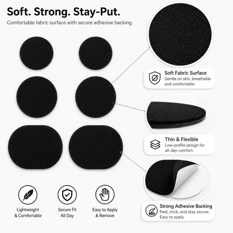 6Pcs Durable Black Shoe Heel Repair Stickers, Peel & Stick Anti‑Abrasion Patches, Restore Worn Inner Lining for Sneakers & Leath view 2