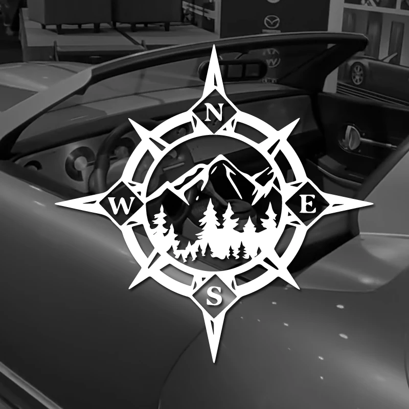 

Camping Compass stickers,mountains and woods,Car Stickers, Vinyl Decals - For Cars, Trucks, Walls, Laptops, Windows, Motorcycles