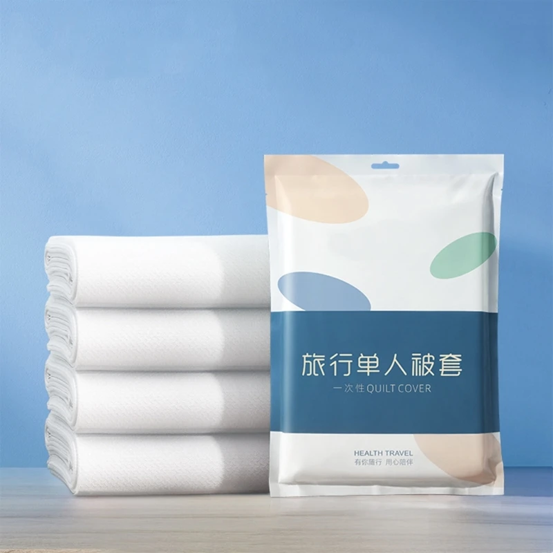 Disposable Quilts Cover Bed Linen Pillowcase Set Comfortable, Allergy Friendly Nonwoven for Temporary Stays