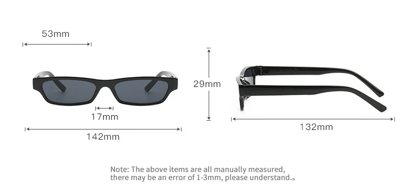 Kleine Rechteck Sonnenbrille Frauen Neue Retro Quadrat Schmale Rahmen Sonnenbrille Trendy Vintage Streetwear Brillen UV400 – Detail 9