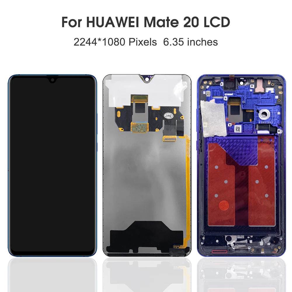 6.53\'\'For HUAWEI Mate 20 For AMOLED Mate20 HMA-L29 L09 LX9 AL00 TL00 LCD Display Touch Screen Digitizer Assembly Replacement