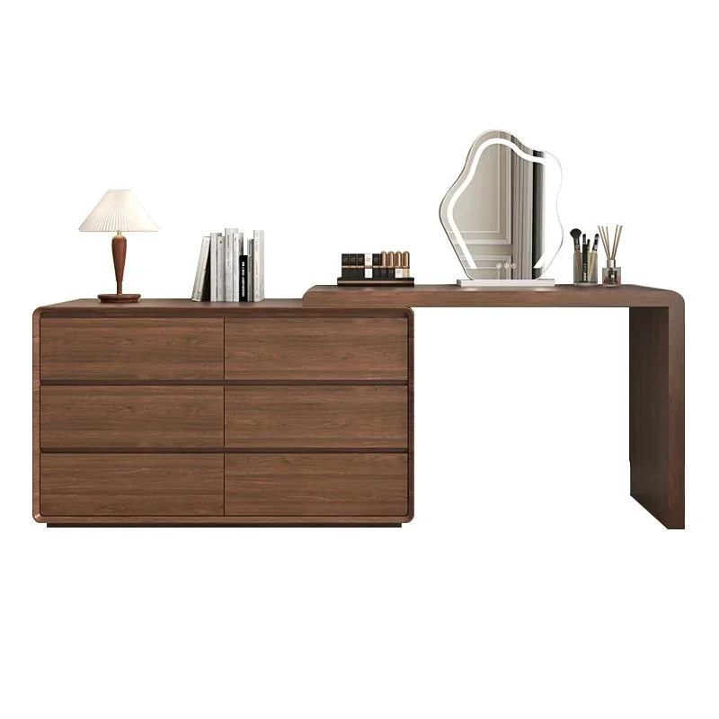 

Комод из массива дерева, современный и простой, телескопический орех у ножке кровати, угловой туалетный столик, комод