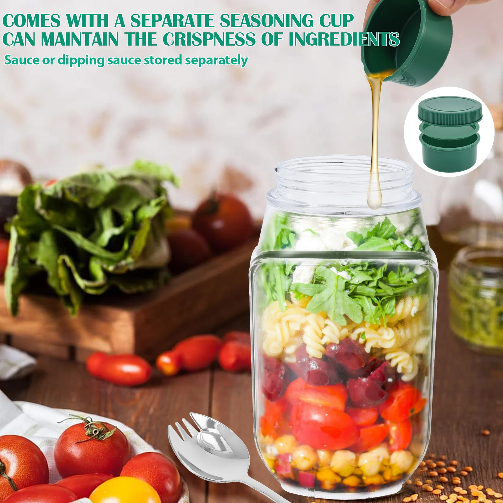 Kotak Salad 1000ML Tertutup Ra - Salad Dressing Bottle ulasan dan harga