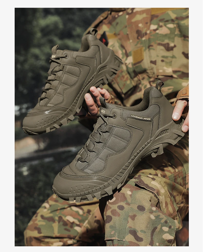 Männer Taktische Stiefel Anti Slip Arbeit Lace Up Unisex Armee Schuhe Outdoor Wanderschuhe Wüste Top Männliche Militär Stiefel Special Forces – Detail 22