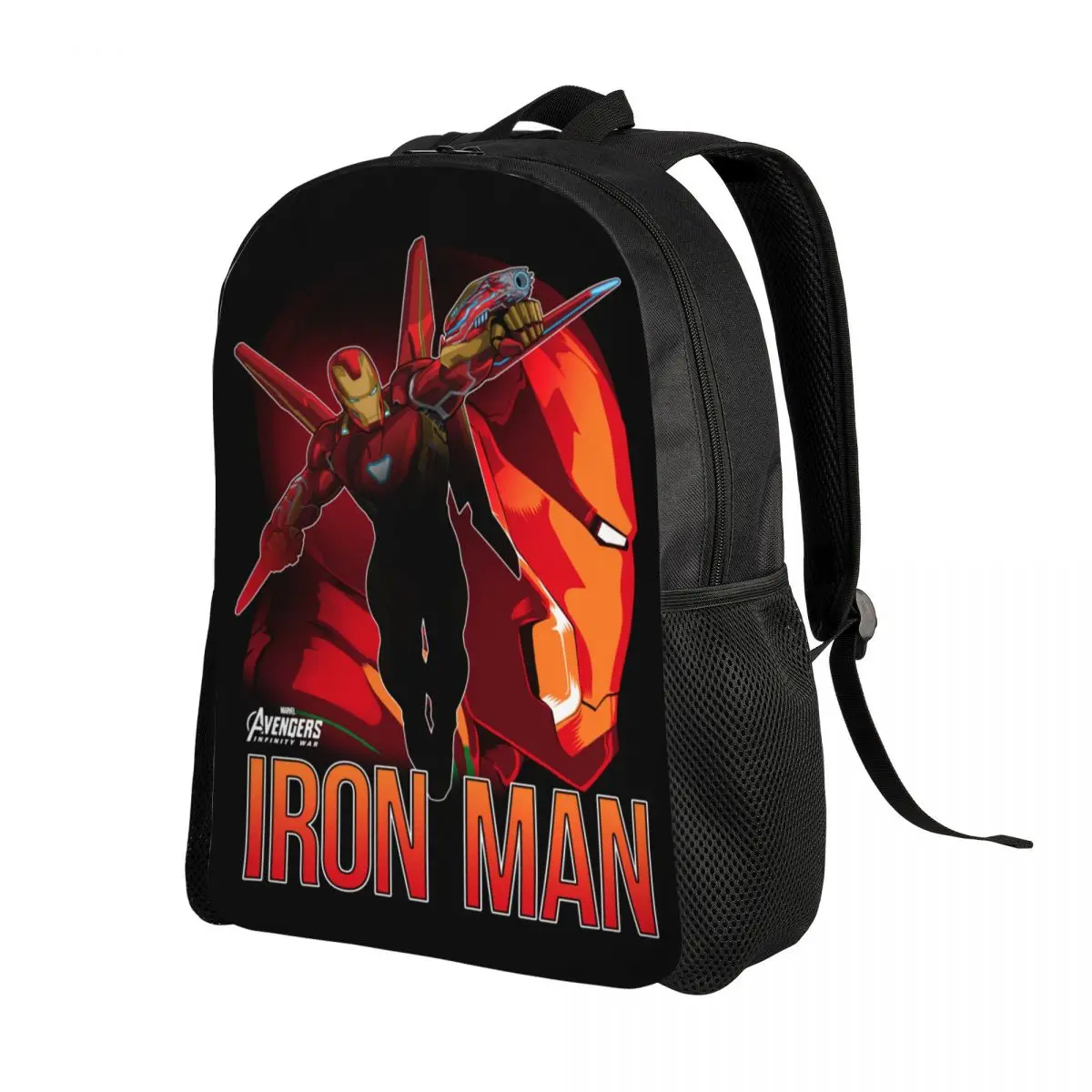 Custom Iron Man Profile Backpack for Men Women Waterproof College School Bag Printing Bookbag