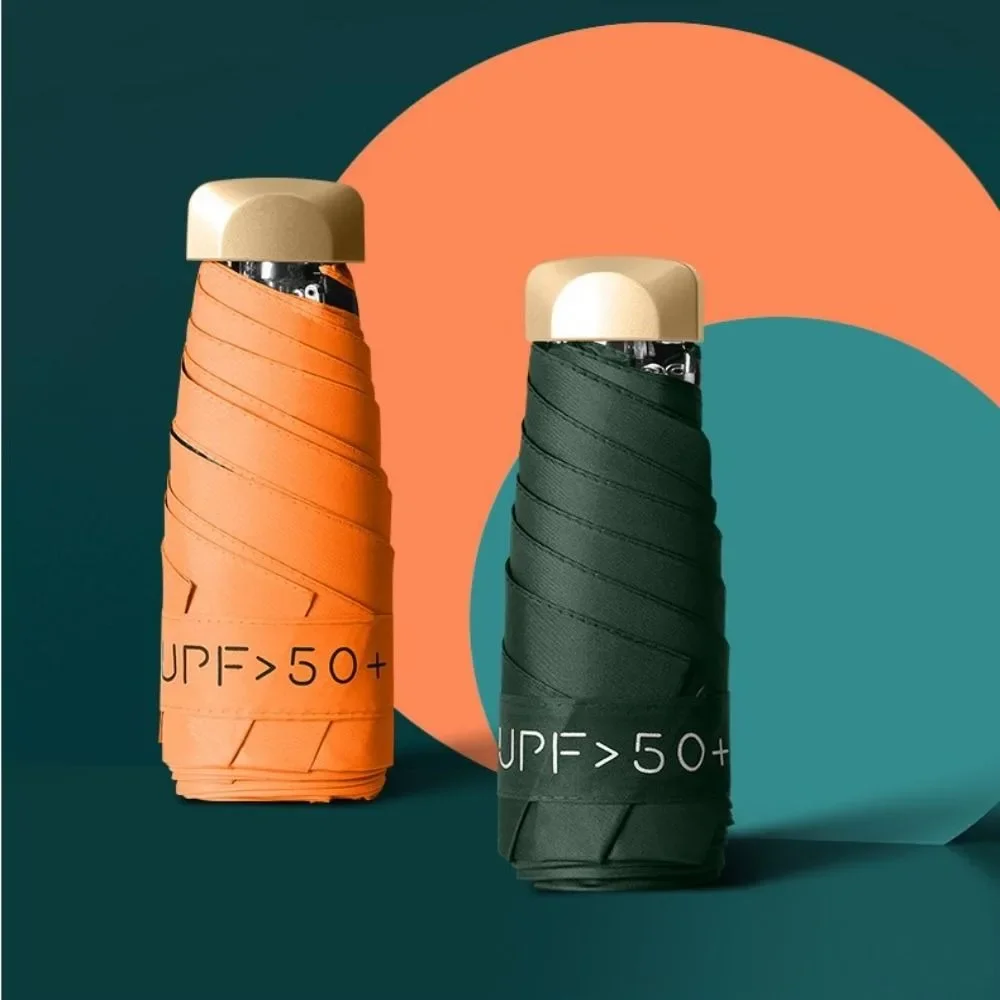 Mini Sun Umbrella Vinyl Folding Umbrella UV Ultraviolet Protection Small Pocket Rain Umbrella Sun Shade Pocket Parasol Capsule image 4