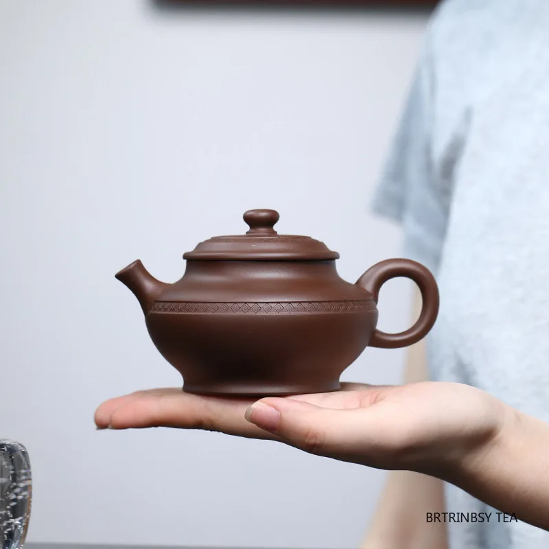 

170 мл китайский традиционный чайник Исин из фиолетовой глины, чайник ручной работы Цзыша, бытовой чайник для красоты, чайный сервиз, чайная посуда, подарки