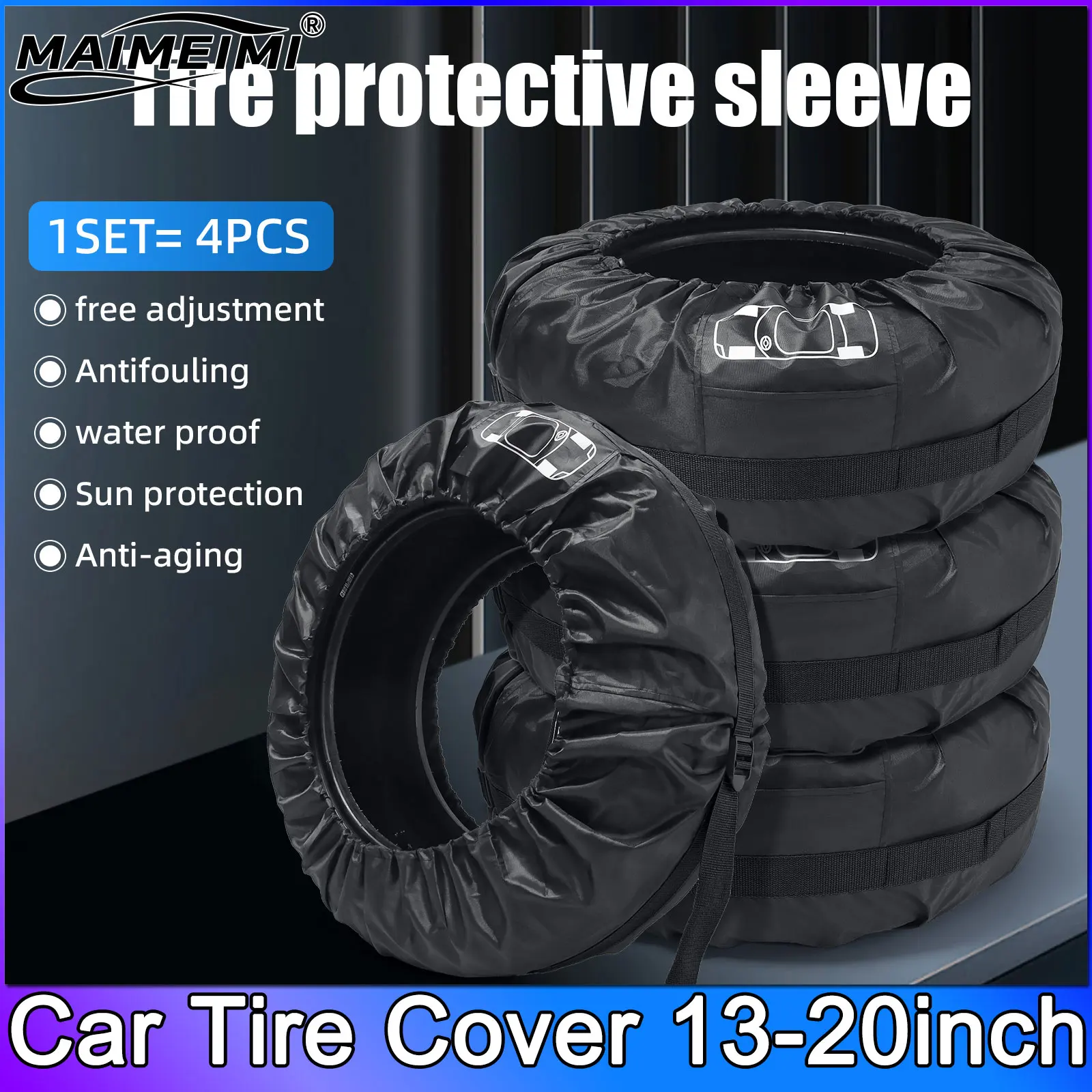 MAIMEIMI-cubierta protectora para neumáticos de coche, bolsas de almacenamiento para ruedas, cubierta protectora a prueba de polvo, accesorios para neumáticos de vehículos, 4 Uds.