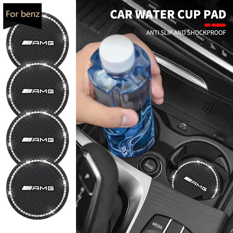 

.Автомобильная подставка с бриллиантами Креативная подставка для воды с бриллиантами, мягкая резина из ПВХ для AMG A B C E G W212 W213 W214
