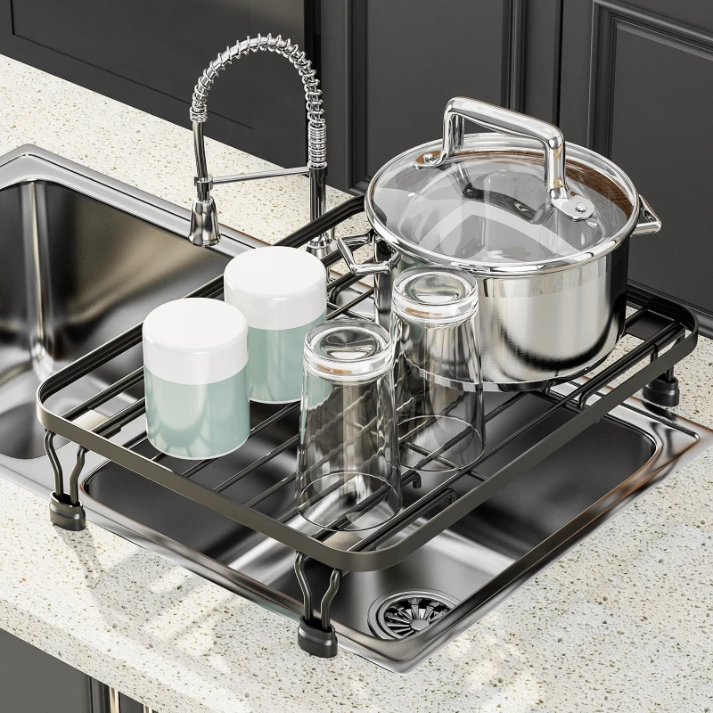 

Kitchen Retractable Drain Rack Sink Vegetable Basin Drain Pad Dish Shelf Fruit and Vegetable Kitchenware Storage Water Filter