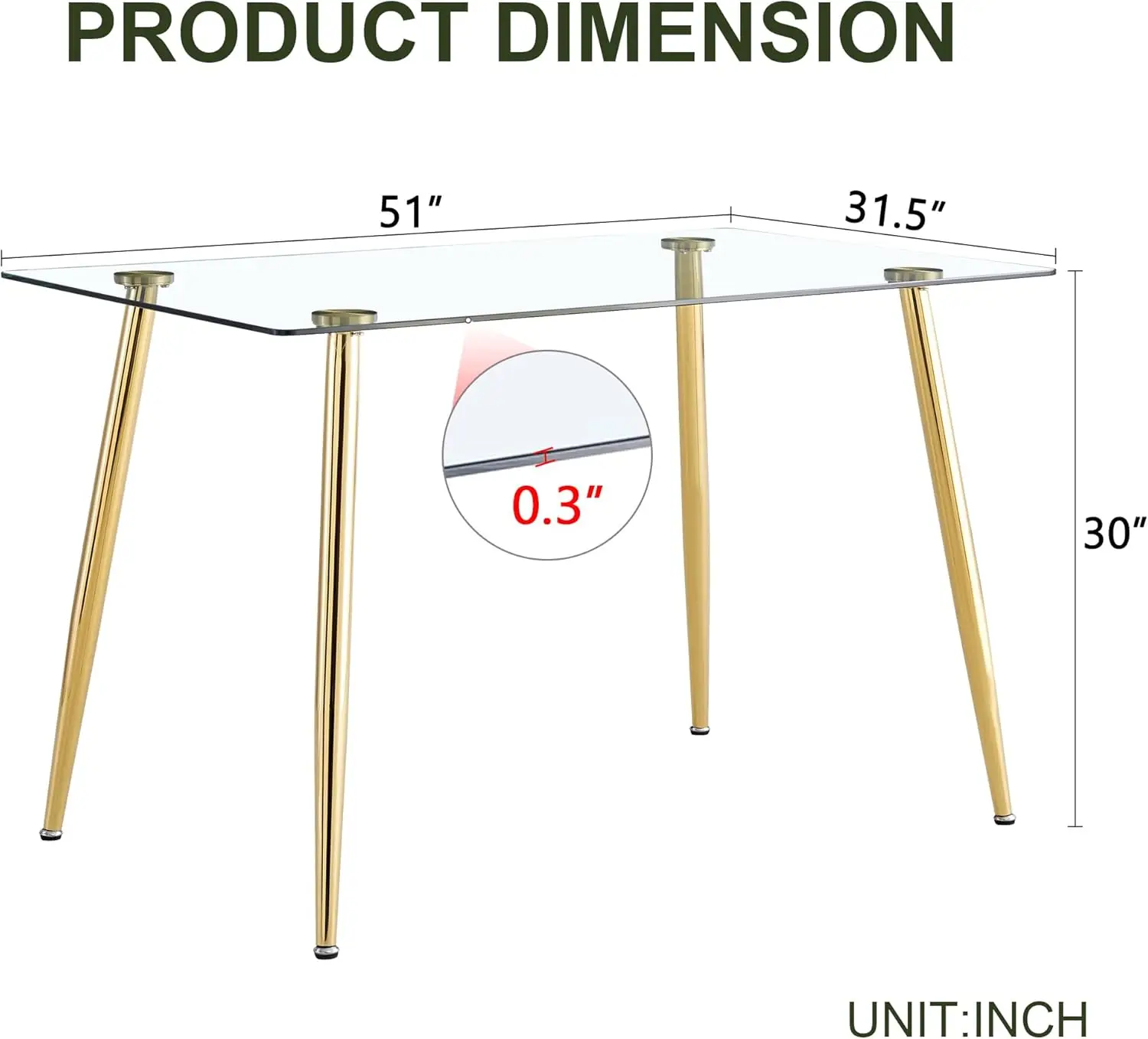 Kitchen Table Modern 51.2