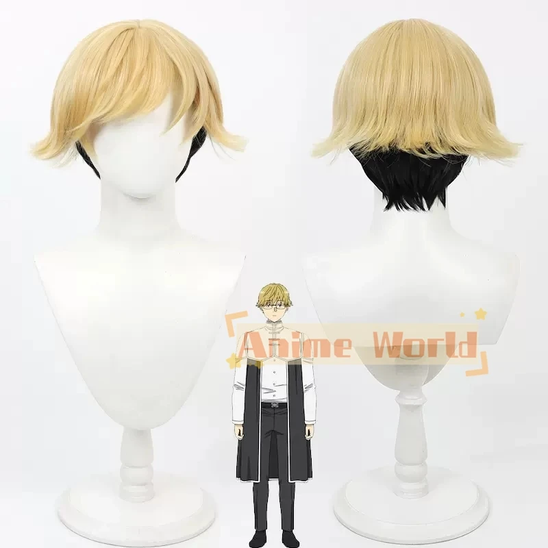 

Frieren Beyond Journey's End Land Cosplay Wig Short Yellow Black Heat Resistant Synthetic Hair Halloween Party Role Play Wig Cap