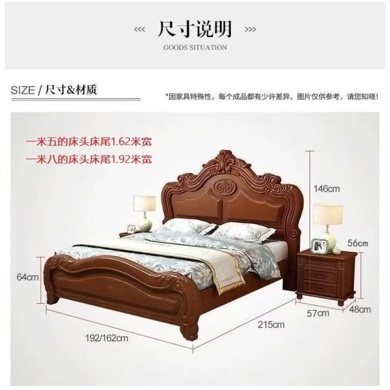 European solid wood bed, American soft bag leather bed 6
