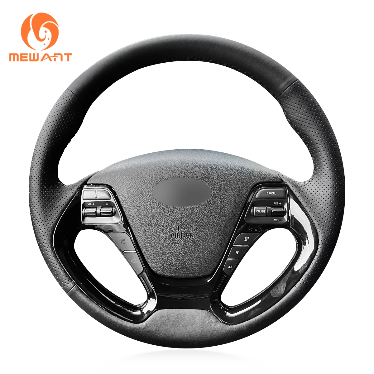 MEWANT Black Artificial Leather Car Steering Wheel Cover for  Kia Ceed 2 Proceed Pro Ceed GT Forte 5 Koup Cerato 3 2012-2018