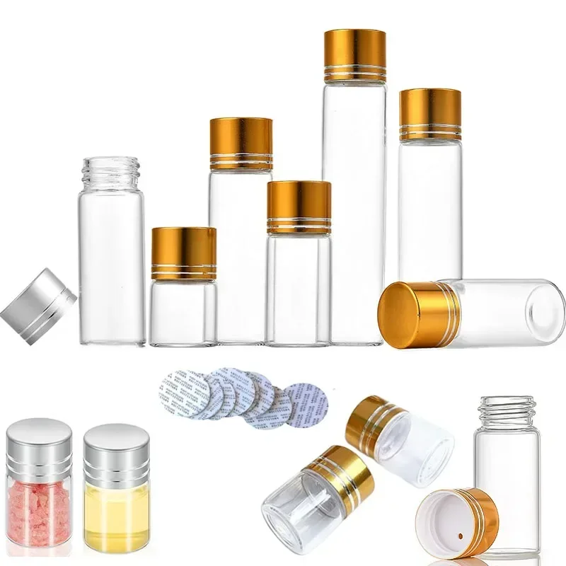 Bouteille en verre transparent africain, d'extraction de gravier, mini récipient d'échantillon pour décoration de mariage, bricolage, 50 pièces, 5ml, 8 ml, 10 ml, 12 ml, 15 ml, 20 ml, 25ml