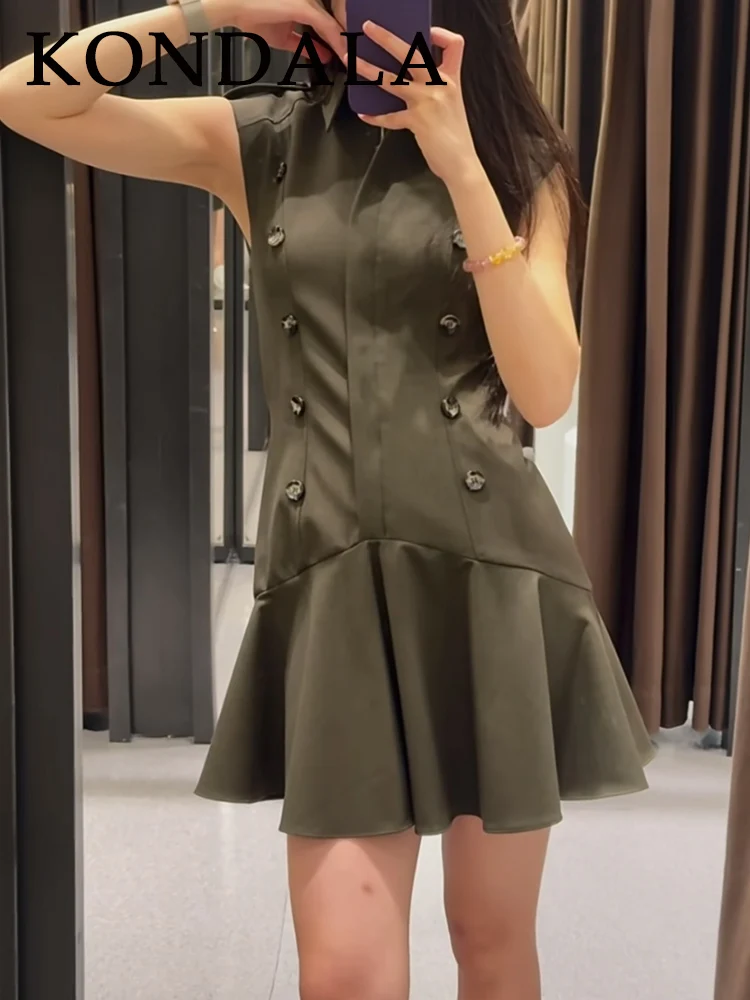 KONDALA Polo grigio Sweetheart Donna Club Canotta Pieghe Abito Moda 2025 Mini abito a pieghe Senza maniche Night Party Abiti moderni