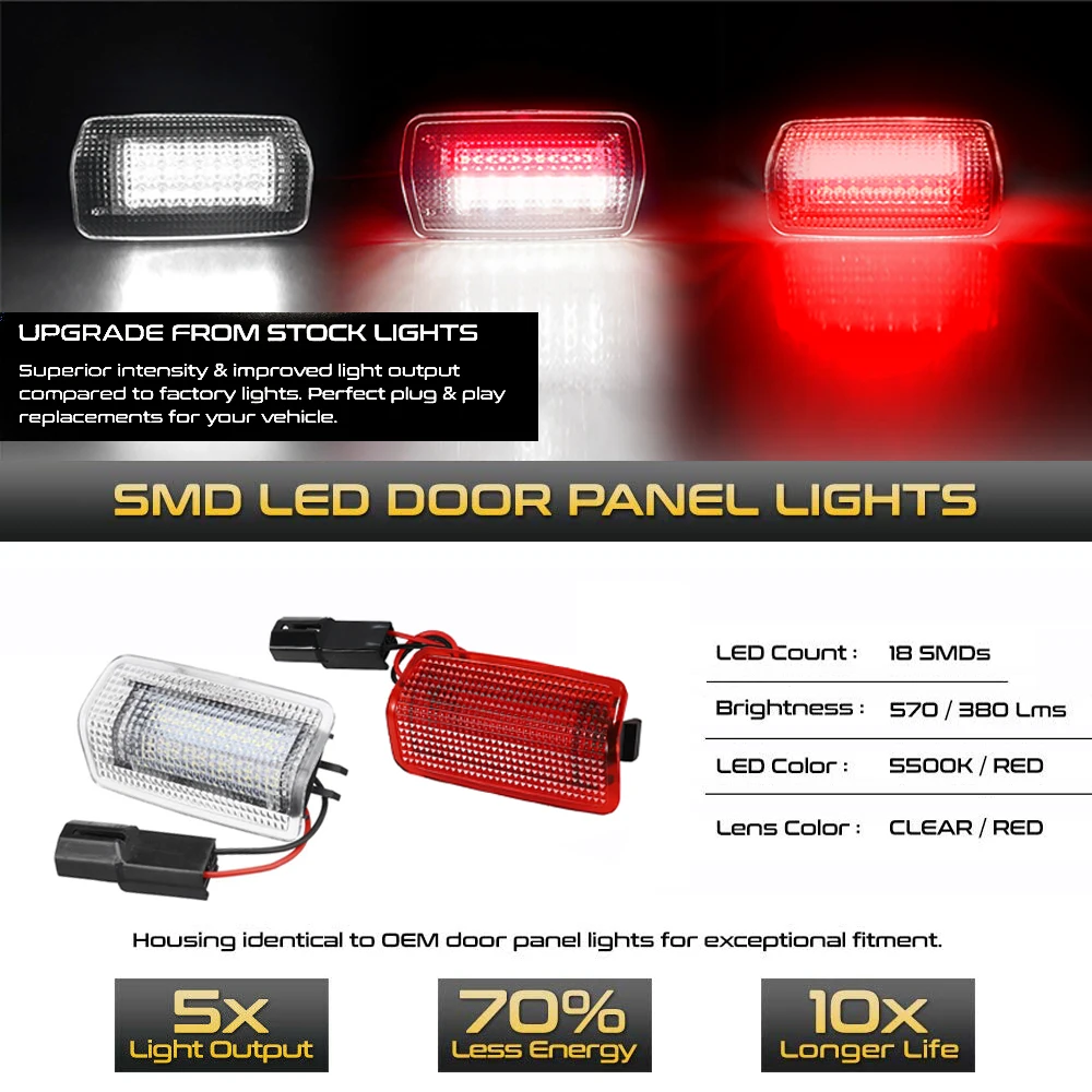 LED Door Courtesy Lights For Toyota GT86 Corolla Camry Prius Tundra Highlander 4Runner Land Cruiser Sienna Avalon Sequoia Venza