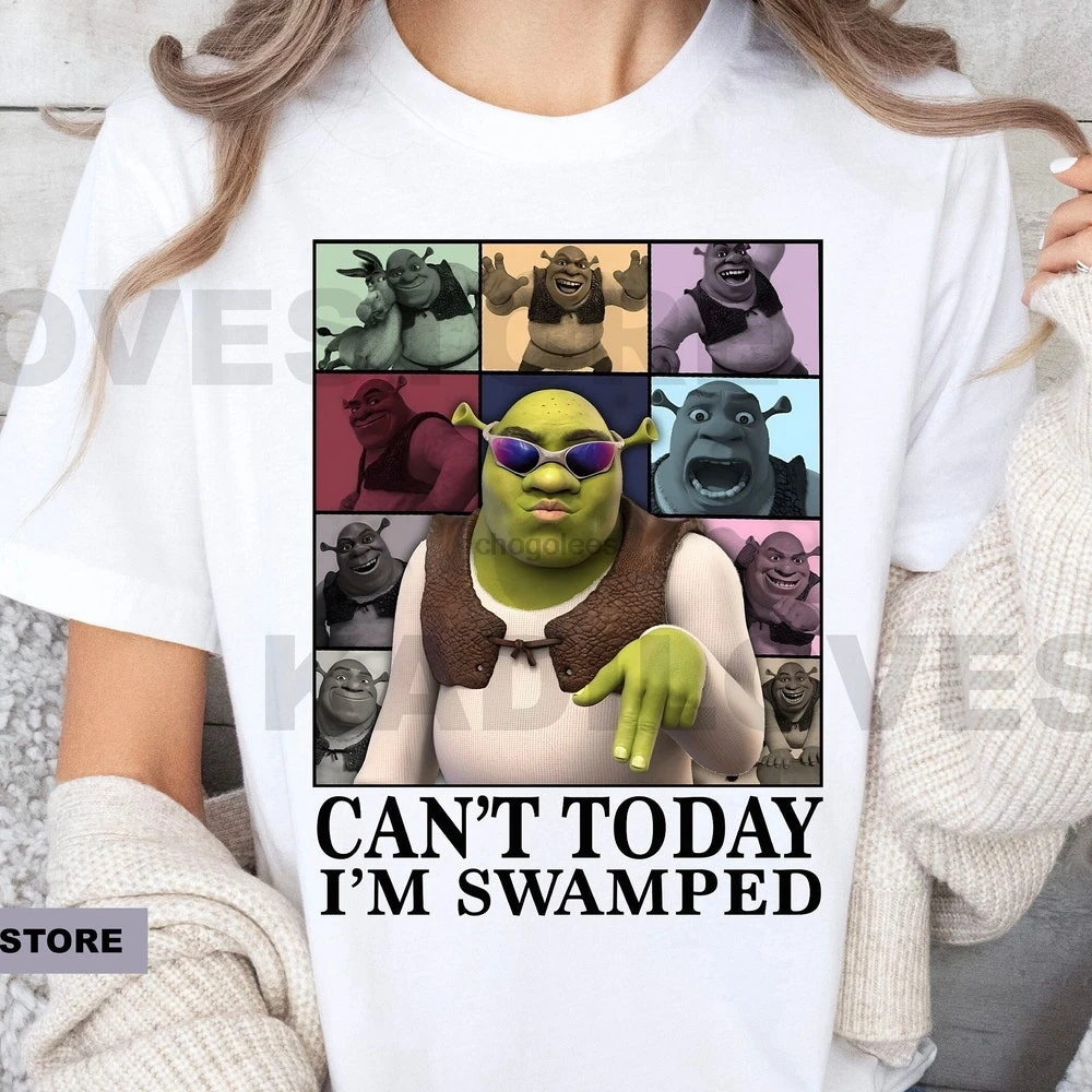 Shrek cant today Im swamped t-shirt eras tour print Shrek shirt Shrek merch Shrek t-shirt print Shrek gift Shrek fan funny poste