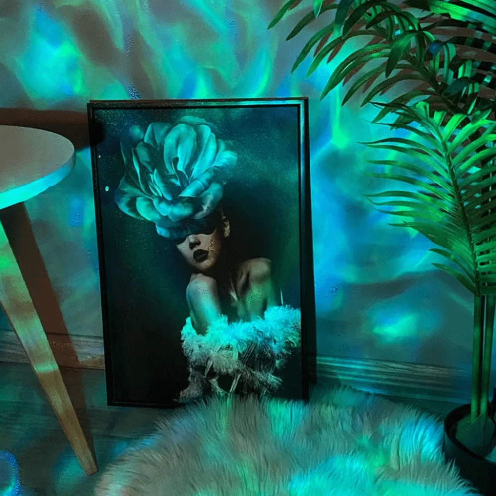 16 Colors Water Ripple Lamp Button Control 360° Rotation Sunset Lamp Corrugated Light Internet Famous Atmosphere Lamp