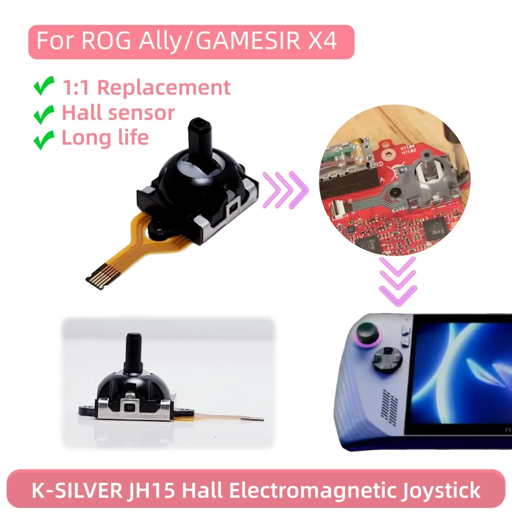 2PCS For ROG Ally Game Console Hall Joystick Replacement Handheld Game IC Rocker Gaming Accessories For GAMESIR X4/OneXPlayer F1