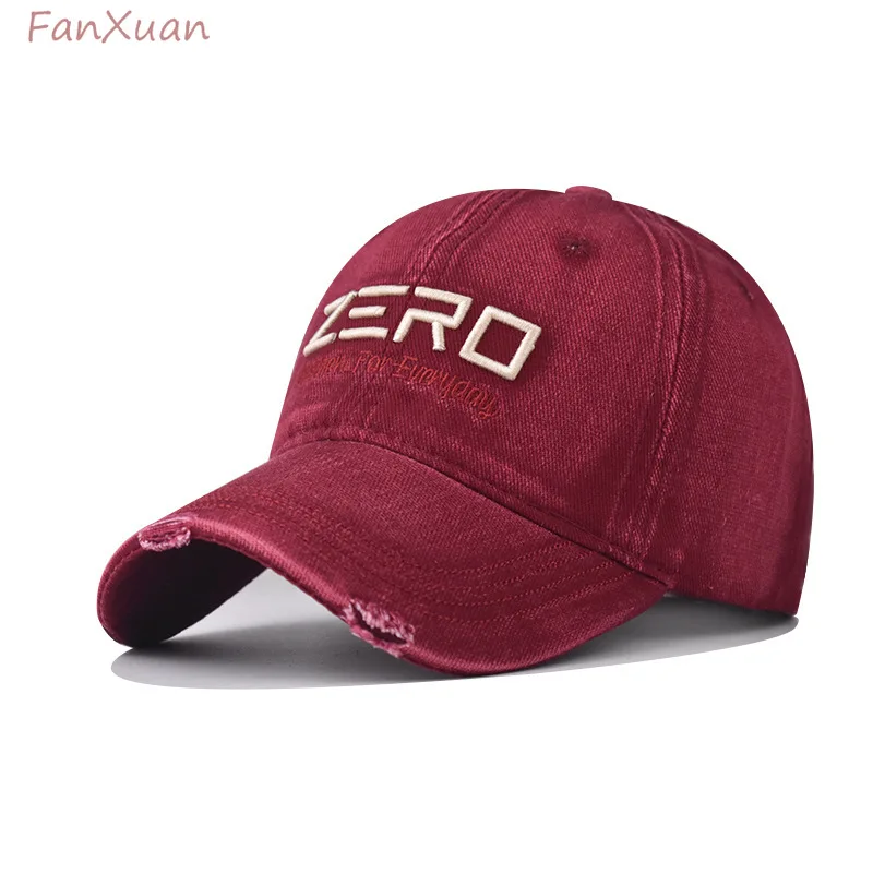 

cotton soft top baseball cap letters embroidered vintage distressed spring summer cap men