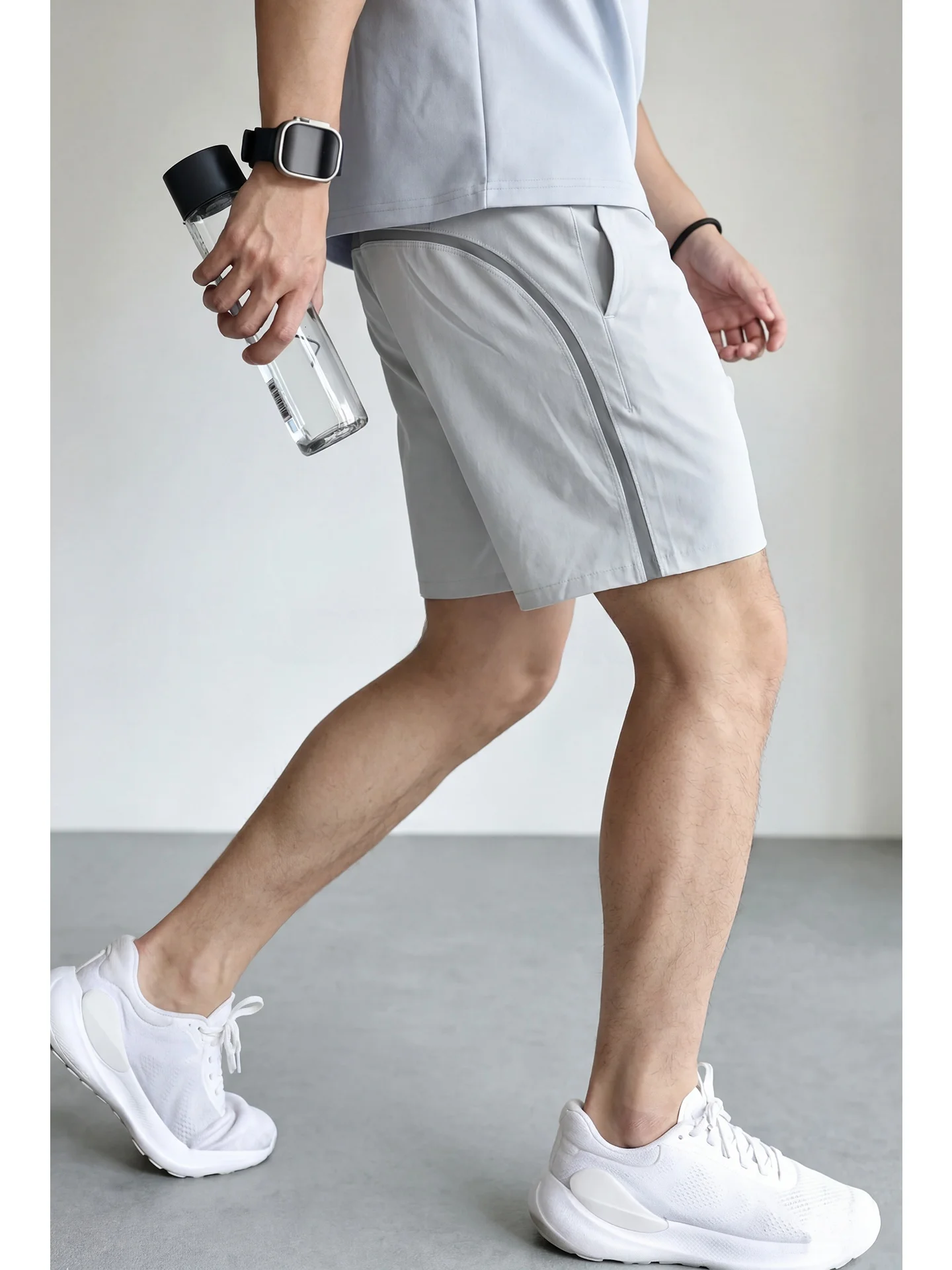 Uader Men's Quick Dry Five-Quarter Casual Shorts Summer Commute Elastic Waist Sports Shorts Breathable Comfortable Fashionable