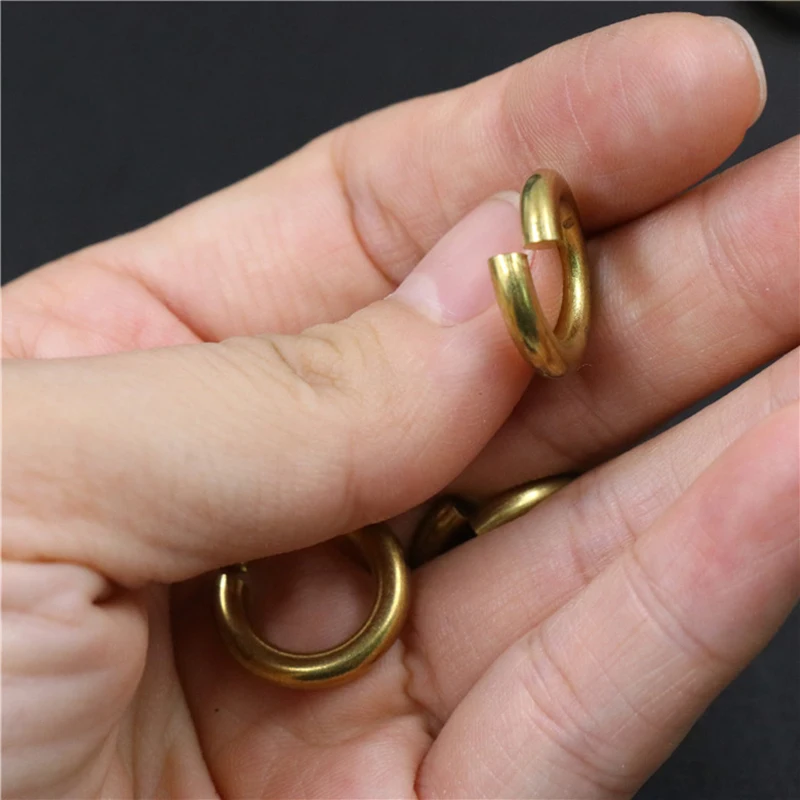 20pcs Solid Brass Open O Ring Seam Round Jump Ring Garments Shoes Leather Craft Bag Jewelry Findings Repair Connectors