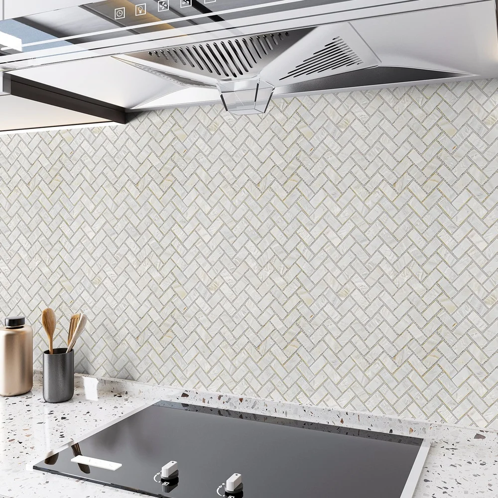 حقيقية أم اللؤلؤ بلاط 12x12 بوصة صديقة للبيئة جدار فسيفساء المطبخ باكسبلاش الحمام دش جدار لهجة ديكور