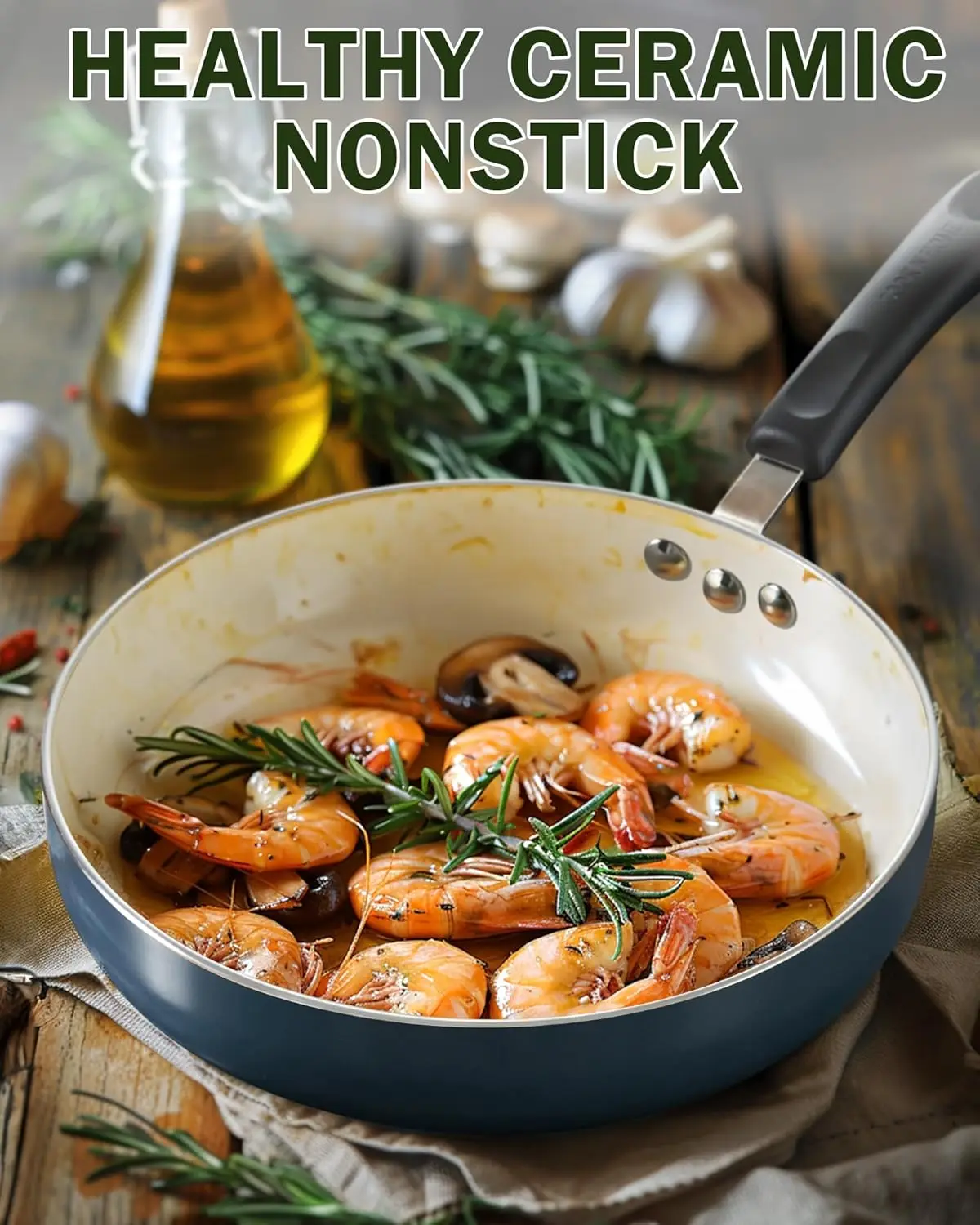 Pots and Pans Set Nonstick, 10-Piece Ceramic Kitchen Cookware Sets, Nonstick Cooking Set with Saucepans, Frying Pans, Dutch Ove