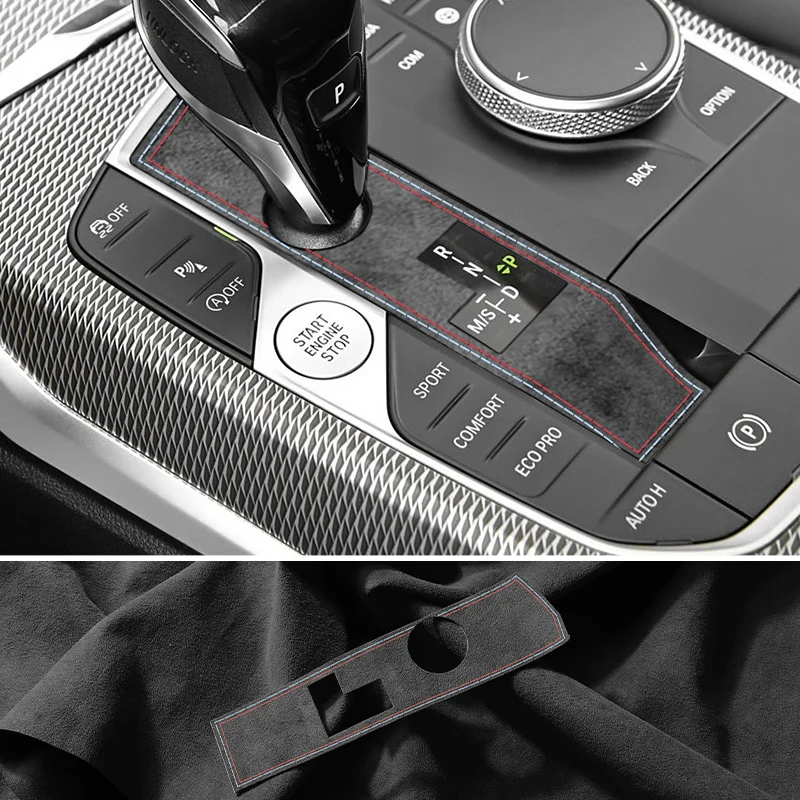 ألياف الكربون لسيارات BMW 2/3/4/i4 Series Z4 X3 X5 X6 X7 سيارة والعتاد التحول لوحة إطار الكسوة ملصق المضادة للخدش الملحقات الداخلية