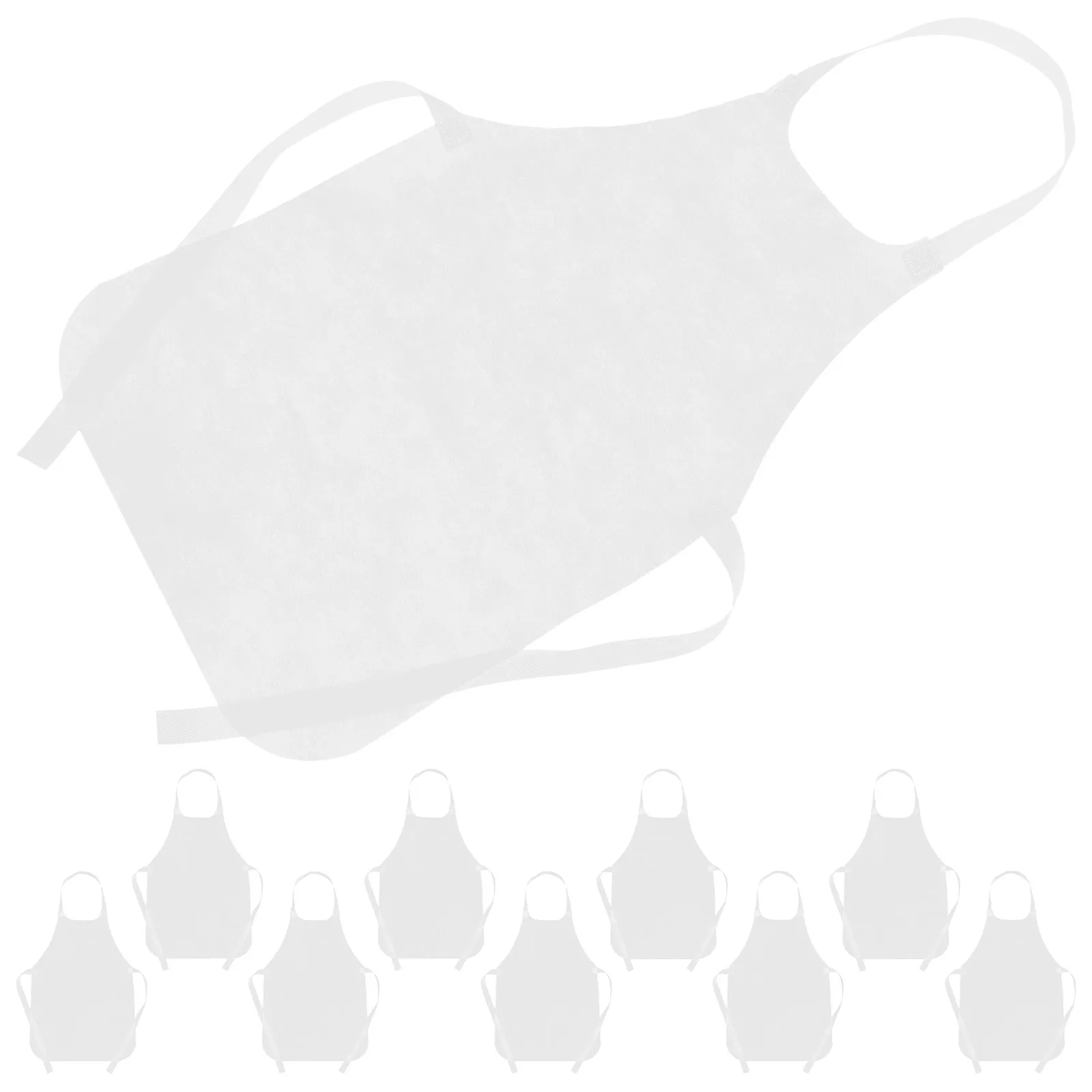 10Pcs Waterproof Kids Aprons White Non-Woven Toddler Painting Aprons Protective Art Smock for Children Drawing Craft Activities